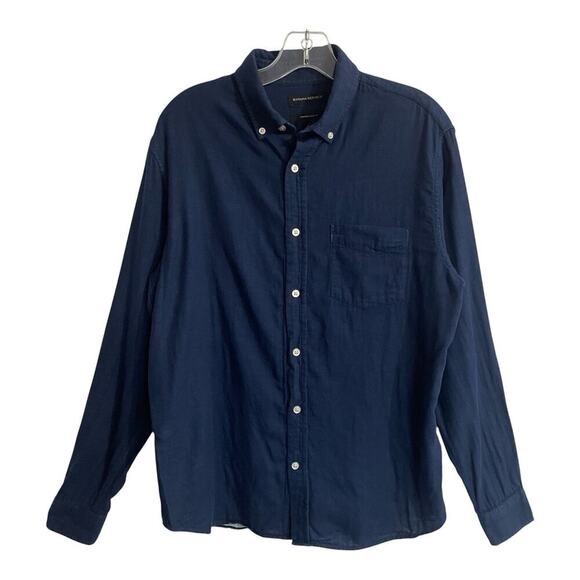 Banana Republic Other - Banana Republic Shirt Men Size Medium Blue Untucked Slim Fit Cotton Preppy
